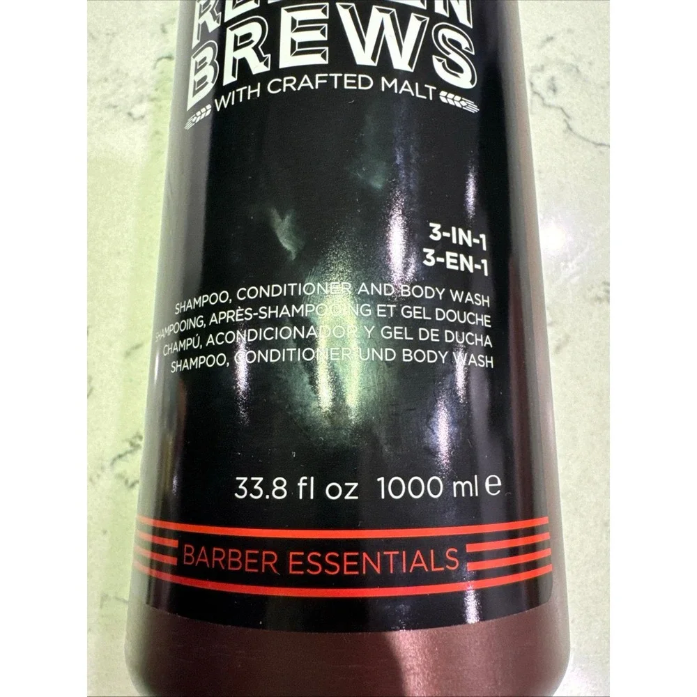 Redken Brews 3-in-1 Shampoo Conditioner Set 33.8 oz (1000ml) Brand New Sealed